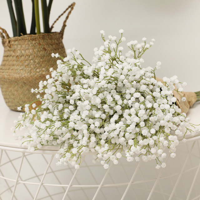 1/3/5pcs 52cm White Baby Breath Artificial Flowers Gypsophila DIY Bouquet  for Wedding Party Home